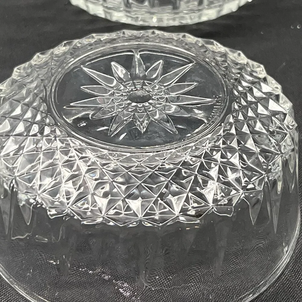 Vintage ARCOROC~ 5 pc Set ~Clear Glass France Diamant Salad Berry Serving Bowls